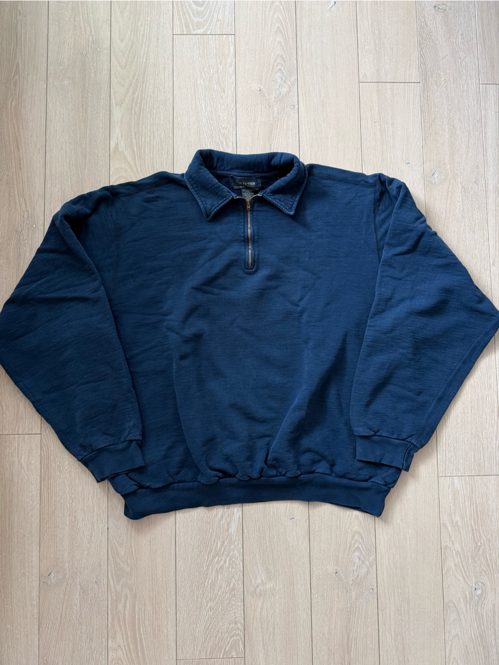 Vintage Non-Fiction Quarter-Zip Collared Sweatshirt Men’s Size Large Navy